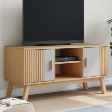 vidaXL OLDEN szürke és barna tömör fenyőfa TV-szekrény 114x43x57 cm bútor