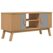 vidaXL OLDEN szürke és barna tömör fenyőfa TV-szekrény 114x43x57 cm (358601) bútor