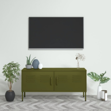 vidaXL olívazöld acél TV-szekrény 105 x 35 x 50 cm bútor