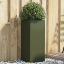 vidaXL Olívazöld hidegen hengerelt acél növénytartó 32x27,5x75 cm kerti tárolás