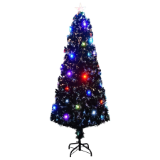vidaXL optikai szálas műkarácsonyfa talppal/LED fénnyel 240 cm (284304) műfenyő