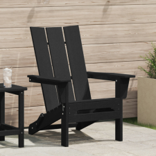 vidaXL összecsukható Adirondack szék fekete 74,5x80,5x90 cm HDPE kerti bútor