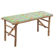 vidaXL összecsukható bambusz kerti pad párnával 118 cm kerti bútor