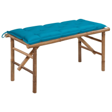 vidaXL összecsukható bambusz kerti pad párnával 118 cm kerti bútor