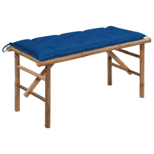 vidaXL összecsukható bambusz kerti pad párnával 118 cm kerti bútor