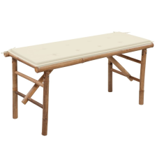 vidaXL összecsukható bambusz kerti pad párnával 118 cm kerti bútor