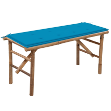 vidaXL összecsukható bambusz kerti pad párnával 118 cm kerti bútor