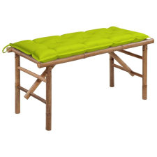 vidaXL összecsukható bambusz kerti pad párnával 118 cm kerti bútor