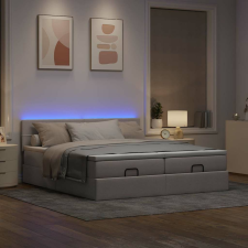 vidaXL oszmán ágykeret matracokkal tópszín 200x200cm szövet ágy és ágykellék