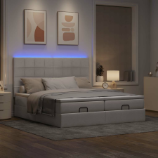 vidaXL oszmán ágykeret matracokkal tópszín 200x200cm szövet ágy és ágykellék