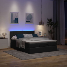 vidaXL Ottomán ágy matraccal fekete 140x190 cm szövet ágy és ágykellék