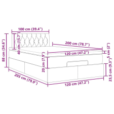 vidaXL Ottomán ágy matraccal fkete 120x200 cm szövet ágy és ágykellék