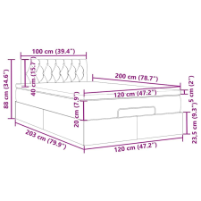 vidaXL Ottomán ágy matraccal sötétszürke 120x200 cm szövet ágy és ágykellék