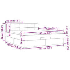 vidaXL Ottomán ágy matraccal világosszürke 160x200 cm szövet ágy és ágykellék