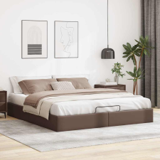 vidaXL Ottomán ágykeret matrac nélkül barna 180x200 cm műbőr (3310816) ágy és ágykellék