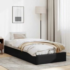 vidaXL Ottomán ágykeret matrac nélkül fekete 100x200 cm műbőr ágy és ágykellék