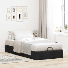 vidaXL Ottomán ágykeret matrac nélkül fekete 90x190 cm szövet ágy és ágykellék