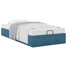 vidaXL Ottomán ágykeret matrac nélkül Sötétkék 90x200 cm bársony (3310941) ágy és ágykellék