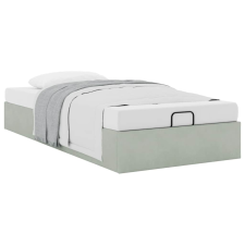 vidaXL Ottomán ágykeret matrac nélkül Világosszürke 90x200 cm bársony (3310937) ágy és ágykellék