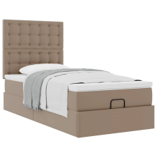 vidaXL Ottomán ágykeret matraccal Cappucino 100x200cm műbőrrel ágy és ágykellék
