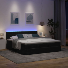 vidaXL Ottomán ágykeret matraccal fekete 160x200cm bársony ágy és ágykellék