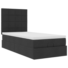 vidaXL Ottomán ágykeret matraccal fekete 80x200cm szövet (3313114) ágy és ágykellék