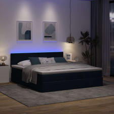 vidaXL Ottomán ágykeret matraccal kék 160x200cm szövet ágy és ágykellék
