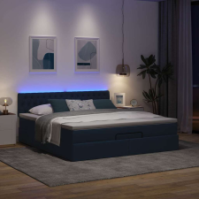 vidaXL Ottomán ágykeret matraccal Kék 180x200cm anyaggal ágy és ágykellék