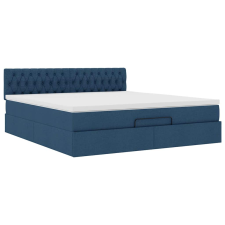 vidaXL Ottomán ágykeret matraccal Kék 180x200cm anyaggal (3311566) ágy és ágykellék