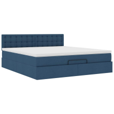 vidaXL Ottomán ágykeret matraccal Kék 180x200cm anyaggal (3311649) ágy és ágykellék
