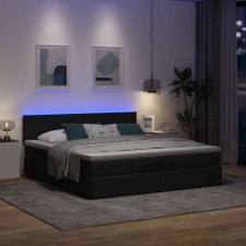 vidaXL Ottomán ágykeret matraccal sötét szürke 180x200cm szövet ágy és ágykellék