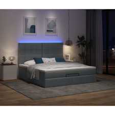 vidaXL Ottomán ágykeret matraccal sötét szürke 180x200cm szövet ágy és ágykellék