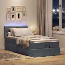 vidaXL Ottomán ágykeret matraccal sötét szürke 80x200cm bársony ágy és ágykellék