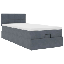 vidaXL Ottomán ágykeret matraccal sötét szürke 80x200cm bársony (3311736) ágy és ágykellék