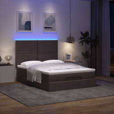 vidaXL Ottomán ágykeret matraccal sötétbarna 140x190 cm szövet ágy és ágykellék