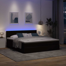 vidaXL Ottomán ágykeret matraccal sötétbarna 180x200cm szövet ágy és ágykellék