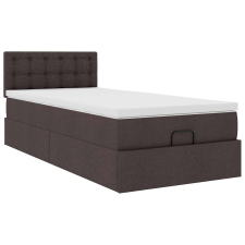 vidaXL Ottomán ágykeret matraccal sötétbarna 90x190cm szövet (3311590) ágy és ágykellék