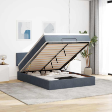 vidaXL Ottomán ágykeret matraccal sötétszürke 140x200cm bársony ágy és ágykellék