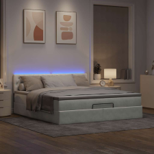 vidaXL Ottomán ágykeret matraccal világosszürke 160x200cm bársony ágy és ágykellék