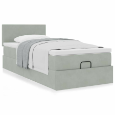 vidaXL Ottomán ágykeret matraccal világosszürke 80x200cm bársony ágy és ágykellék