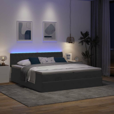 vidaXL Ottomán ágykeret matracokkal fekete 180x200cm bársony ágy és ágykellék