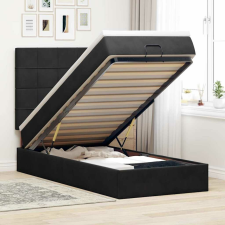 vidaXL Ottomán ágykeret matracokkal fekete 90x190cm bársony ágy és ágykellék