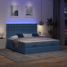 vidaXL Ottomán ágykeret matracokkal kék 180x200cm szövet ágy és ágykellék