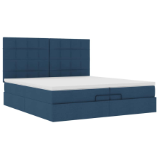 vidaXL Ottomán ágykeret matracokkal kék 200x200cm szövet (3313188) ágy és ágykellék