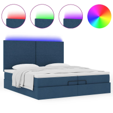 vidaXL Ottomán ágykeret matracokkal kék 200x200cm szövet (3313954) ágy és ágykellék
