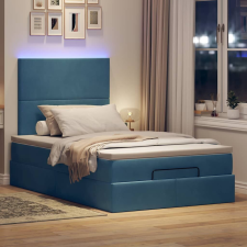vidaXL Ottomán ágykeret matracokkal sötétkék 120x190cm bársony ágy és ágykellék