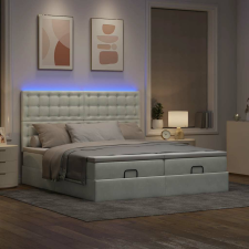 vidaXL Ottomán ágykeret matracokkal világosszürke 160x200cm bársony ágy és ágykellék