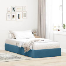 vidaXL Ottomán Ágykeret tárolóval Sötét kék 90 x 200 cm Bársony ágy és ágykellék