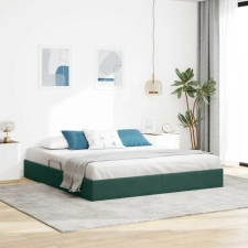 vidaXL Ottomán Ágykeret tárolóval Sötétzöld 180 x 200 cm Bársony ágy és ágykellék