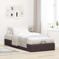 vidaXL Ottomán sötétbarna szövet ágykeret matrac nélkül 100x200 cm ágy és ágykellék